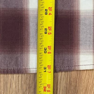 Carhartt Mens Relaxed Fit Plaid Short Sleeve Button Down Shirt Burgundy 2XL - Thumbnail 4
