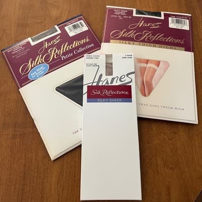 Brand New Hanes Silk Reflections Hosiery 3-Pack Mixed Lot