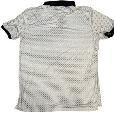 Kenneth Cole Golf Mens XL White Navy Teal Polka Dot Short Sleeve Polo Shirt - Thumbnail 5