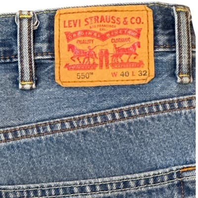 Levis 550 Relaxed Fit Jeans Mens 40x32 Medium Wash Blue Tapered Leg Denim - Thumbnail 3