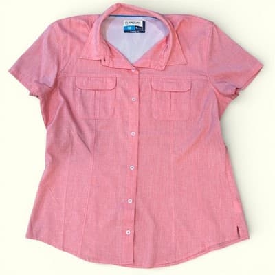 Magellan Fish Gear Women's XL Fishing Shirts Lot of 2 Classic Fit Blue & Coral - Thumbnail 6