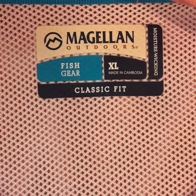Magellan Fish Gear Women's XL Fishing Shirts Lot of 2 Classic Fit Blue & Coral - Thumbnail 3