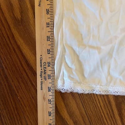 Vtg Adonna Pettipants Slip Pants White Lace Trim Antron III Nylon Size Medium - Thumbnail 8