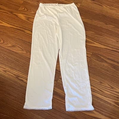 Vtg Adonna Pettipants Slip Pants White Lace Trim Antron III Nylon Size Medium - Thumbnail 2