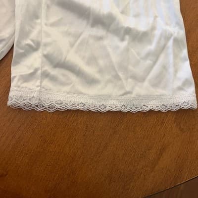 Vtg Adonna Pettipants Slip Pants White Lace Trim Antron III Nylon Size Medium - Thumbnail 3