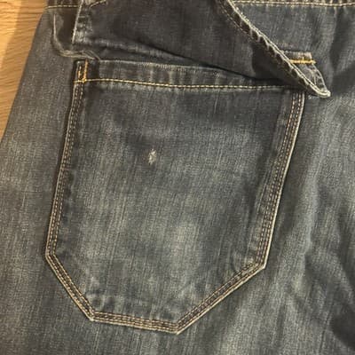Ed Hardy Men’s Flap Pocket Jeans Blue Denim 38x32 Missing Back Pocket Buttons - Thumbnail 7