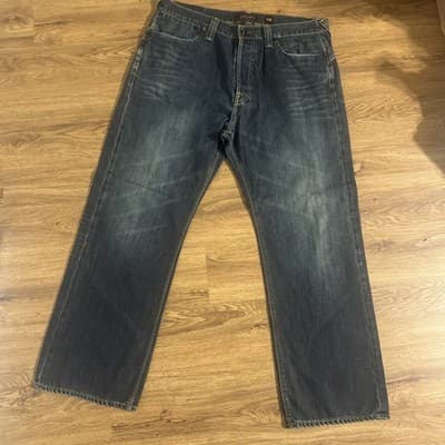 Ed Hardy Men’s Flap Pocket Jeans Blue Denim 38x32 Missing Back Pocket Buttons - Thumbnail 2
