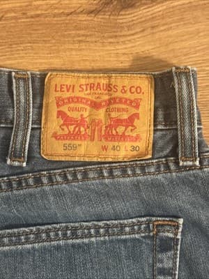 Levi’s 559 Relaxed Straight Jeans Men’s Blue Denim 40x30 - Thumbnail 4