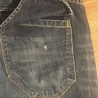 Ed Hardy Men’s Flap Pocket Jeans Blue Denim 38x32 Missing Back Pocket Buttons - Thumbnail 8