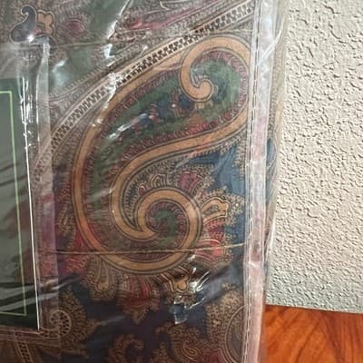 Vtg Ralph Lauren Brianna Paisley Blue Green Drapes Curtains 84x84 NEW NOS - Thumbnail 6