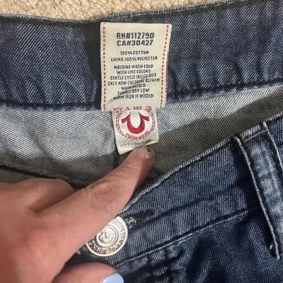 True Religion Mens Section Surf Denim Board Shorts Dark Wash Size 40 - Thumbnail 8