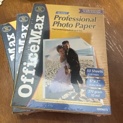 Office Max Glossy Professional Photo Paper OM96072 Lot Of 3 50 Pack