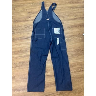 Round House Mens Lot 980 Bib Overalls Indigo Blue Denim 42x30 NEW - Thumbnail 3
