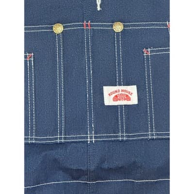 Round House Mens Lot 980 Bib Overalls Indigo Blue Denim 42x30 NEW - Thumbnail 2