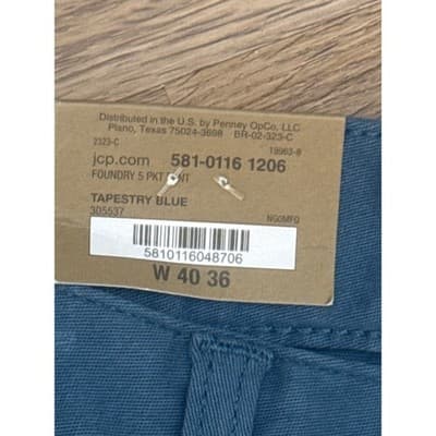 Foundry Mens Big & Tall Everyday Casual 5-Pocket Pants Tapestry Blue 40x36 NWT - Thumbnail 3