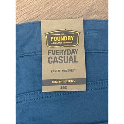 Foundry Mens Big & Tall Everyday Casual 5-Pocket Pants Tapestry Blue 40x36 NWT - Thumbnail 5