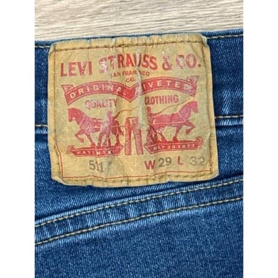 Levis 511 Slim Fit Jeans Mens 29x32 Dark Wash Blue Denim Pants - Thumbnail 4