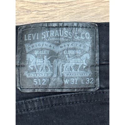Levis 512 Slim Taper Jeans Mens 31x32 Black Denim - Thumbnail 4