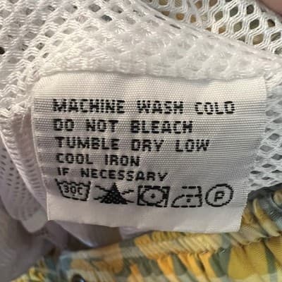 Tommy Bahama Tropical Stripe Swim Trunks Green Yellow 5in Inseam Mens Size Large - Thumbnail 6