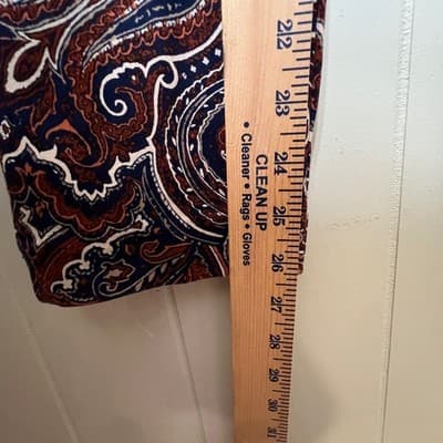 Chicos Brigitte So Slimming Paisley Pull On Ankle Pants Navy Rust Size 1 US 8 - Thumbnail 7