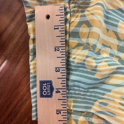 Tommy Bahama Tropical Stripe Swim Trunks Green Yellow 5in Inseam Mens Size Large - Thumbnail 8