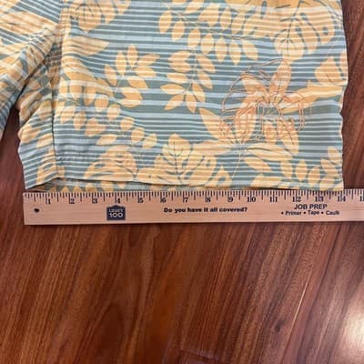 Tommy Bahama Tropical Stripe Swim Trunks Green Yellow 5in Inseam Mens Size Large - Thumbnail 10