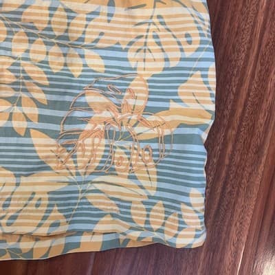 Tommy Bahama Tropical Stripe Swim Trunks Green Yellow 5in Inseam Mens Size Large - Thumbnail 2