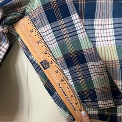 Tommy Bahama Plaid Golf Shorts Blue Green White Cotton Flat Front Mens Size 38 - Thumbnail 6
