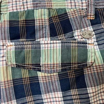 Tommy Bahama Plaid Golf Shorts Blue Green White Cotton Flat Front Mens Size 38 - Thumbnail 9