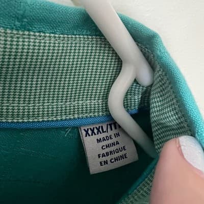 Tommy Bahama 100% Linen Long Sleeve Button Down Turquoise Teal Vacation Mens 3XL - Thumbnail 6