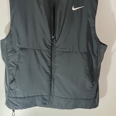 Nike Therma-FIT Mens Puffer Vest Black Full Zip Sleeveless Jacket Medium - Thumbnail 6