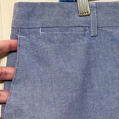 Louis Raphael Rosso Red Blue Cotton Oxford Flat Front Shorts Mens Size 38 - Thumbnail 2