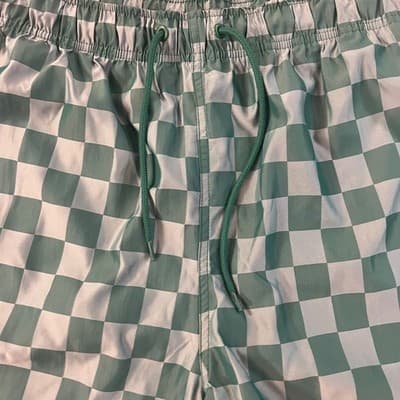 Nike Club Flow Checkered Shorts Green Nylon Athletic Streetwear Men's 2XL - Thumbnail 2