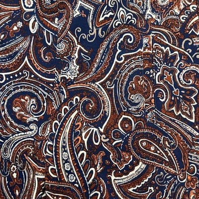 Chicos Brigitte So Slimming Paisley Pull On Ankle Pants Navy Rust Size 1 US 8 - Thumbnail 9