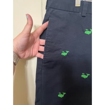 Brooks Brothers 346 Navy Shorts Green Whale Critter Preppy Mens Size 38 - Thumbnail 2