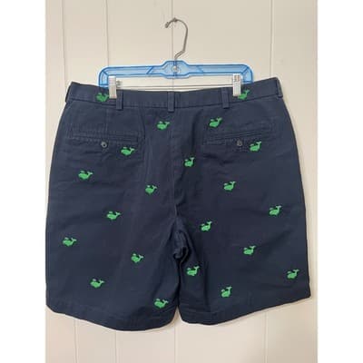 Brooks Brothers 346 Navy Shorts Green Whale Critter Preppy Mens Size 38 - Thumbnail 7
