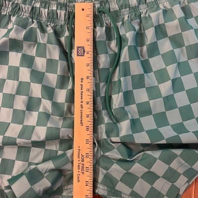 Nike Club Flow Checkered Shorts Green Nylon Athletic Streetwear Men's 2XL - Thumbnail 9