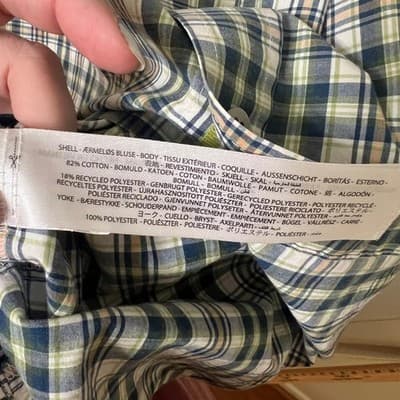 Ariat Pro Series Short Sleeve Button Down Shirt Plaid Green Navy White Mens XL - Thumbnail 7
