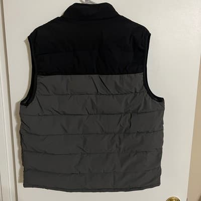 Southern Marsh Mens Puffer Vest Charcoal Grey Black Colorblock Full Zip Large - Thumbnail 2