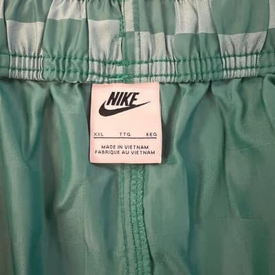 Nike Club Flow Checkered Shorts Green Nylon Athletic Streetwear Men's 2XL - Thumbnail 5