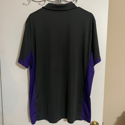 Nike LSU Tigers Dri-FIT Polo Shirt Men Charcoal Grey Purple XL - Thumbnail 3