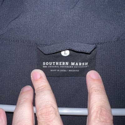 Southern Marsh Mens Puffer Vest Charcoal Grey Black Colorblock Full Zip Large - Thumbnail 3