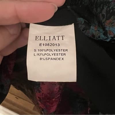 ELLIATT Dark Floral Metallic Brocade Bubble Hem Mini Dress Pockets Sz Medium - Thumbnail 5