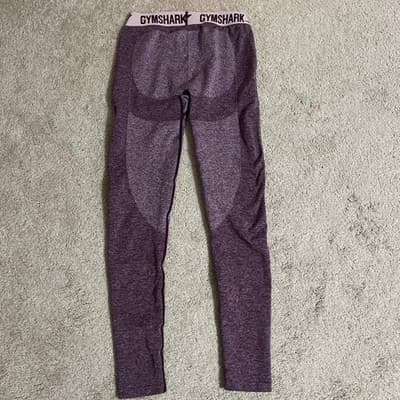 Gymshark Flex High Waisted Compression Leggings Purple Seamless Size Large - Thumbnail 2
