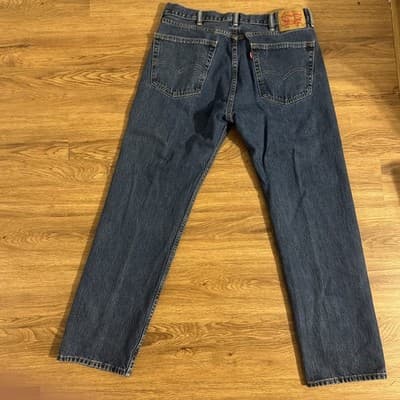 Levi’s 505 Regular Fit Straight Leg Jeans Men’s Blue Denim 38x32 - Thumbnail 3