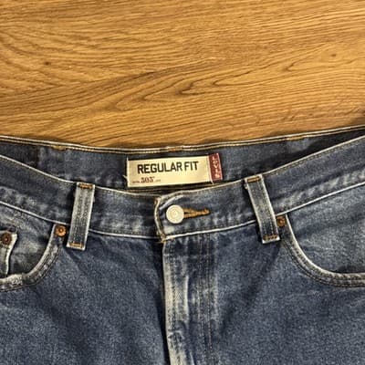 Levi’s 505 Regular Fit Straight Leg Jeans Men’s Blue Distressed 38x32 - Thumbnail 3