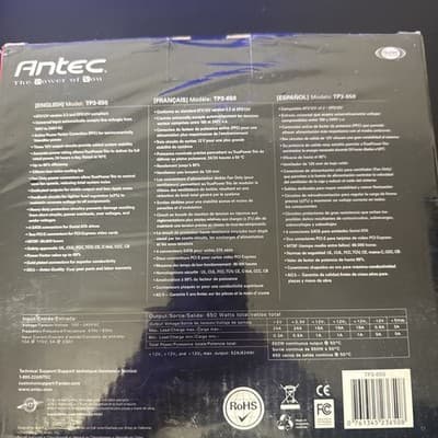 Antec TP3-650 650W ATX12V Power Supply 24-Pin – New Sealed - Thumbnail 3