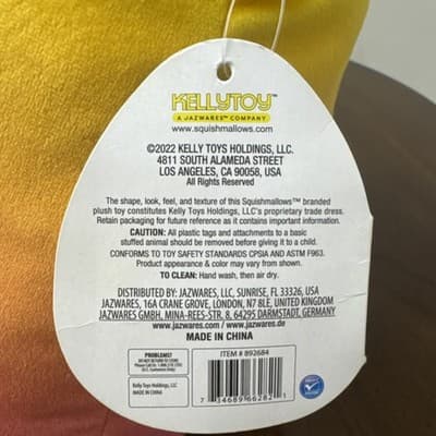 Squishmallow Bergit 16" Boba Tea Plush Stuffed Animal Pink Yellow Ombre 2022 - Thumbnail 3