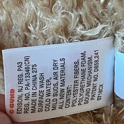 Baby GUND Peek-A-Boo Bear Animated Talking Plush Stuffed Animal Toy Size 10" - Thumbnail 8