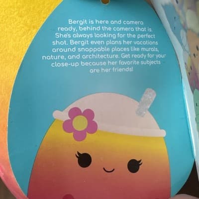 Squishmallow Bergit 16" Boba Tea Plush Stuffed Animal Pink Yellow Ombre 2022 - Thumbnail 4
